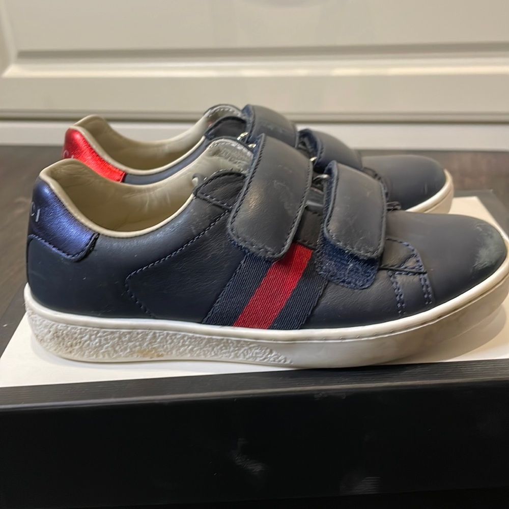 Gucci Kids touch strap web sneakers